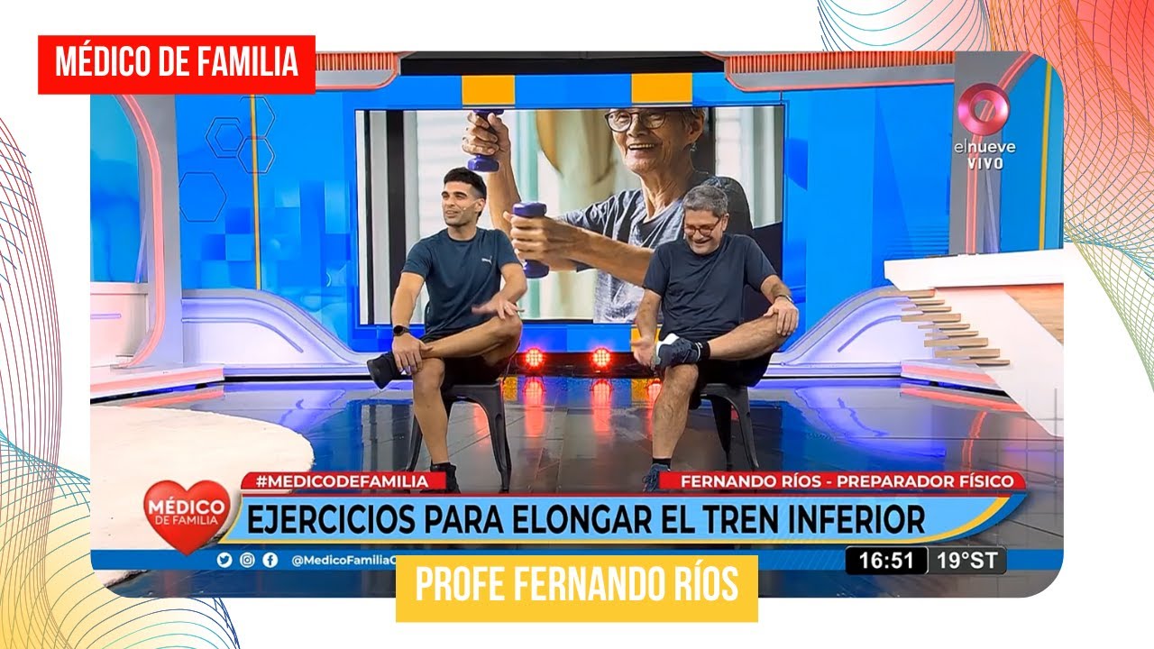 Ejercicios de elongación tren inferior | Médico de familia | Dr. Jorge Tartaglione | Profe Fer Ríos