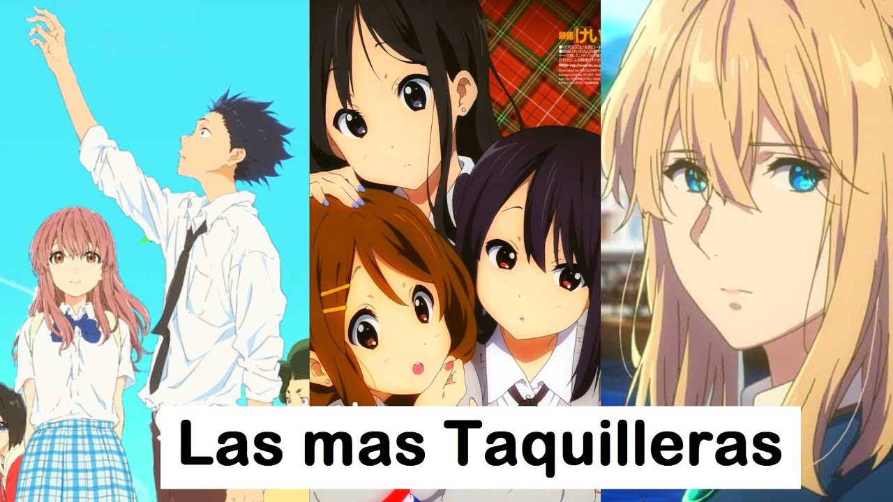 LAS 5 PELICULAS MAS TAQUILLERAS DE KYOTO ANIMATION. A silent voice, K-ON! Violet Evergarden.