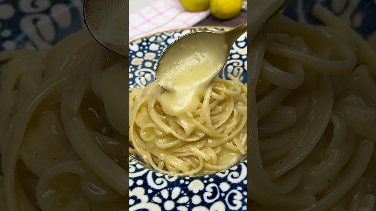 La pasta al limone pi&ugrave; cremosa che vedrai oggi! Fidati, &egrave; pazzesca! #shorts #pasta