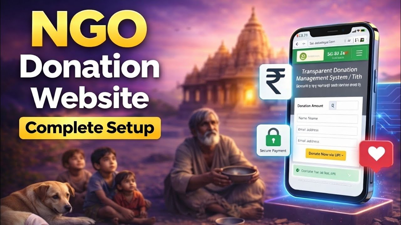 NGO Donation Website Kaise Banaye 2026 🔥 | UPI Payment + QR Code + Admin Panel | Earn Money