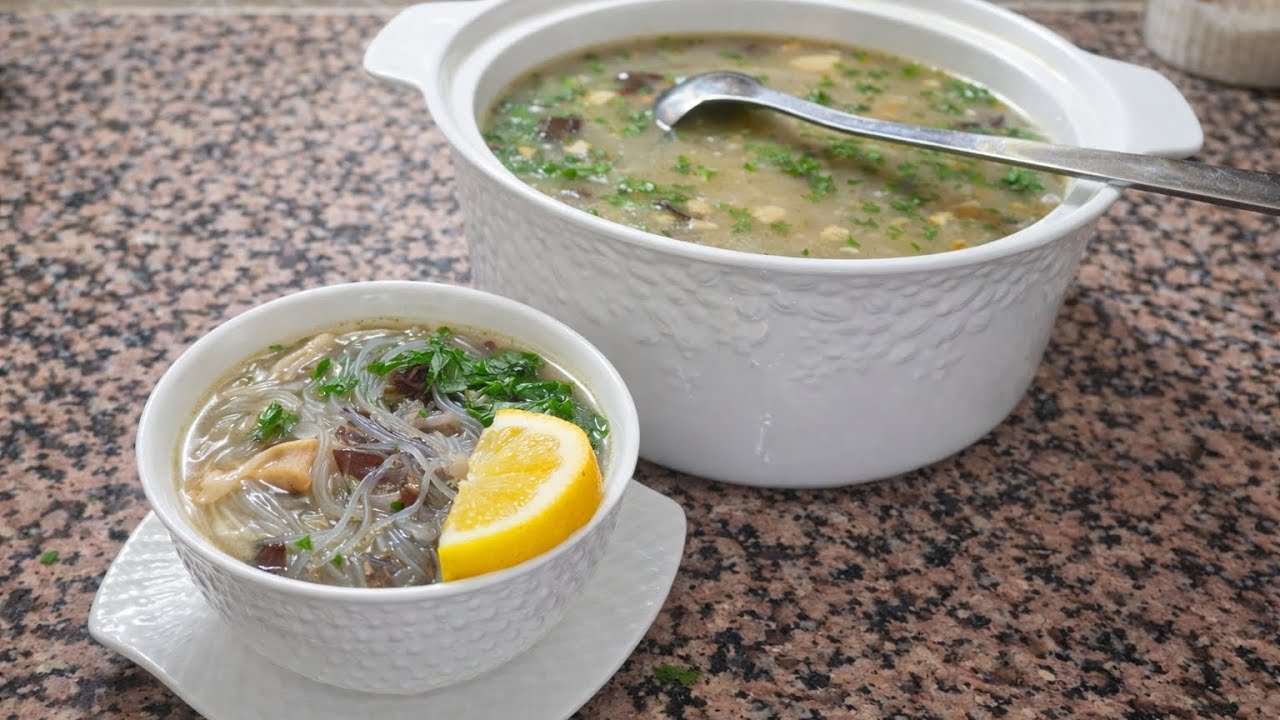 شربة صينية 🇨🇳بالحوت و الكروفيت🦐😋 روعة سهلة وسريعة 🔥❤️