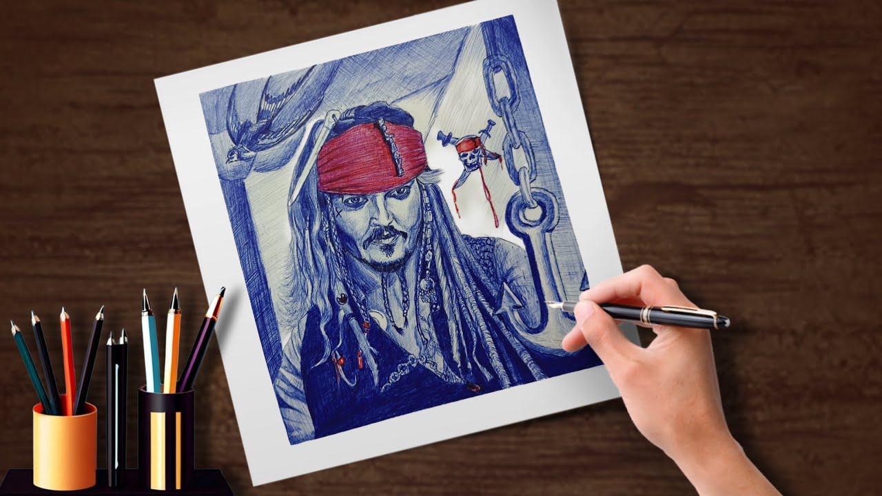Drawing Jack sparrow ✨🔥 ( Timelapse video ) 