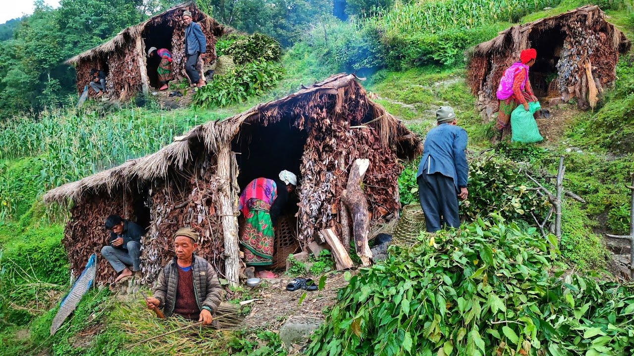This is Rural Himalayan village  || Primitive Rural village life || Beautiful Nature with Rainy day