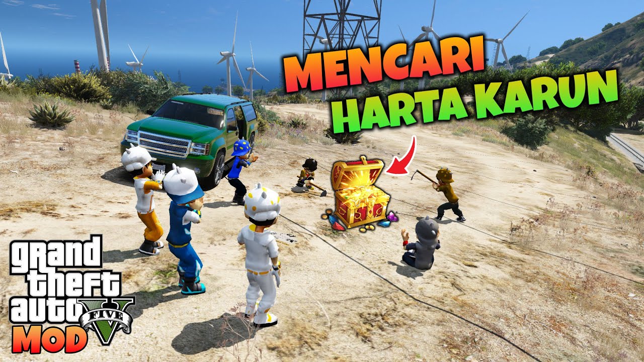 BOBOIBOY KUASA 7 BERPETUALANG MENCARI HARTA KARUN - GTA 5 MOD BOBOIBOY KUASA 7