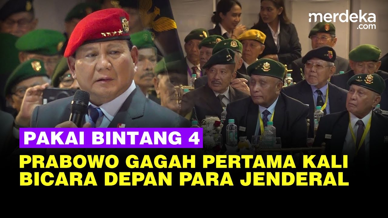 Pertama Kali Prabowo Pakai Baret Merah Bintang 4 Gagah Bicara Depan Para Jenderal Senior