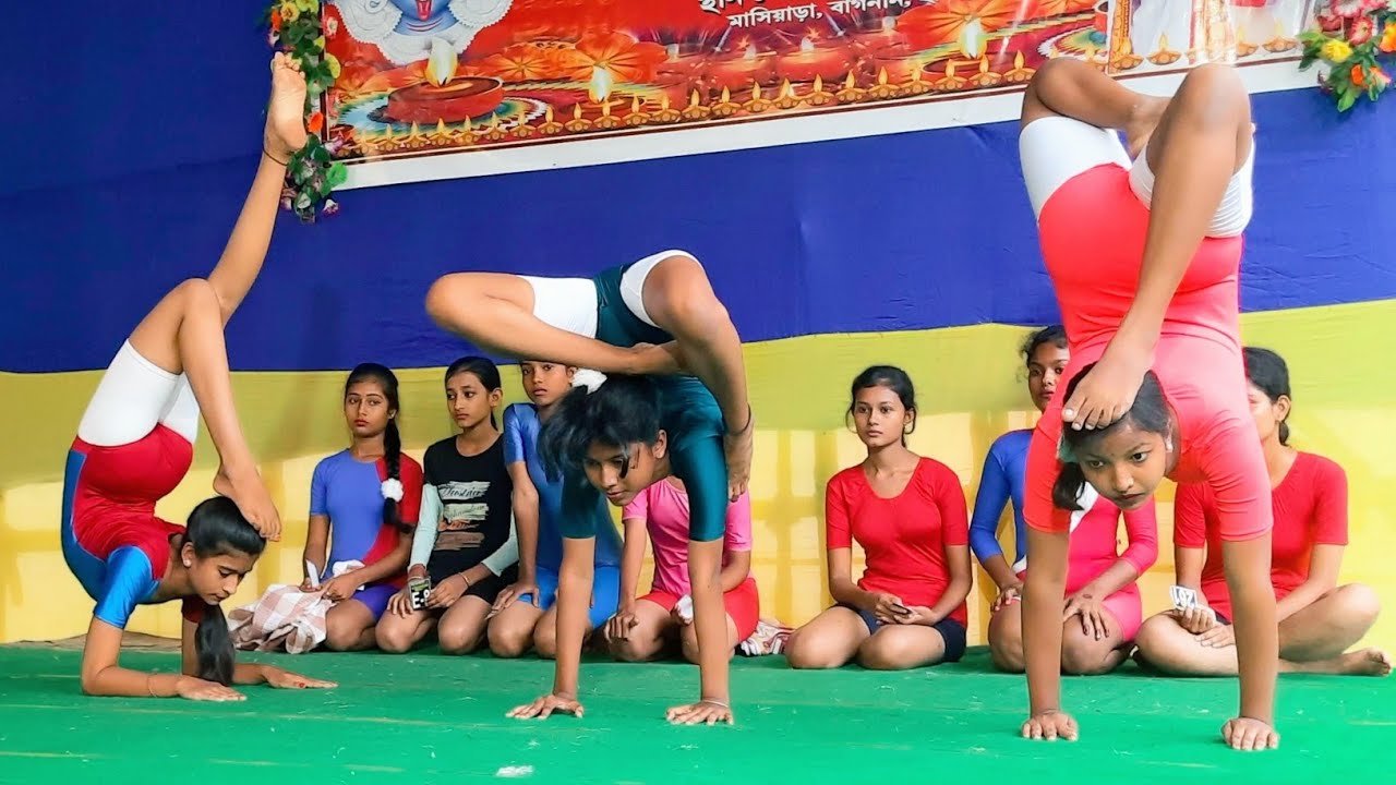 15 to 20 girls interclub yoga competition organised by Yogacharya Ashram