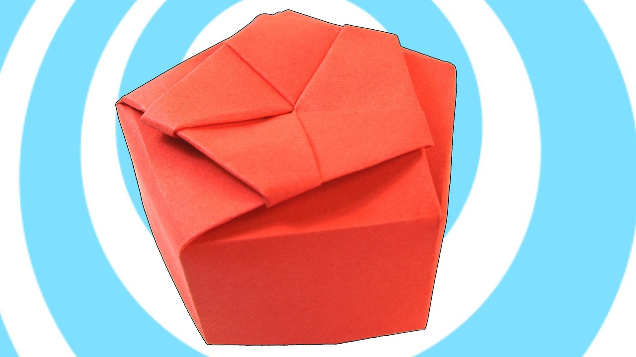 Paper Origami Pentagonal Gift Box Instructions