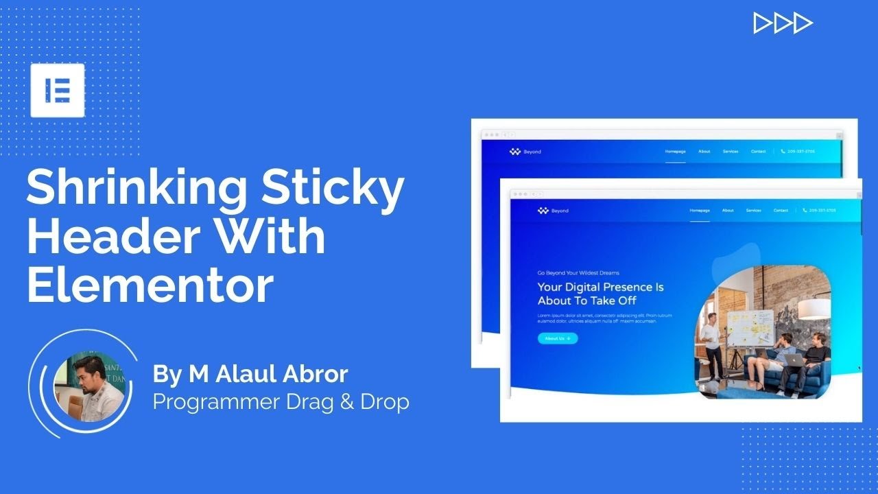 Shrinking Sticky Header With Elementor - Membuat Sticky  Header Background Effects