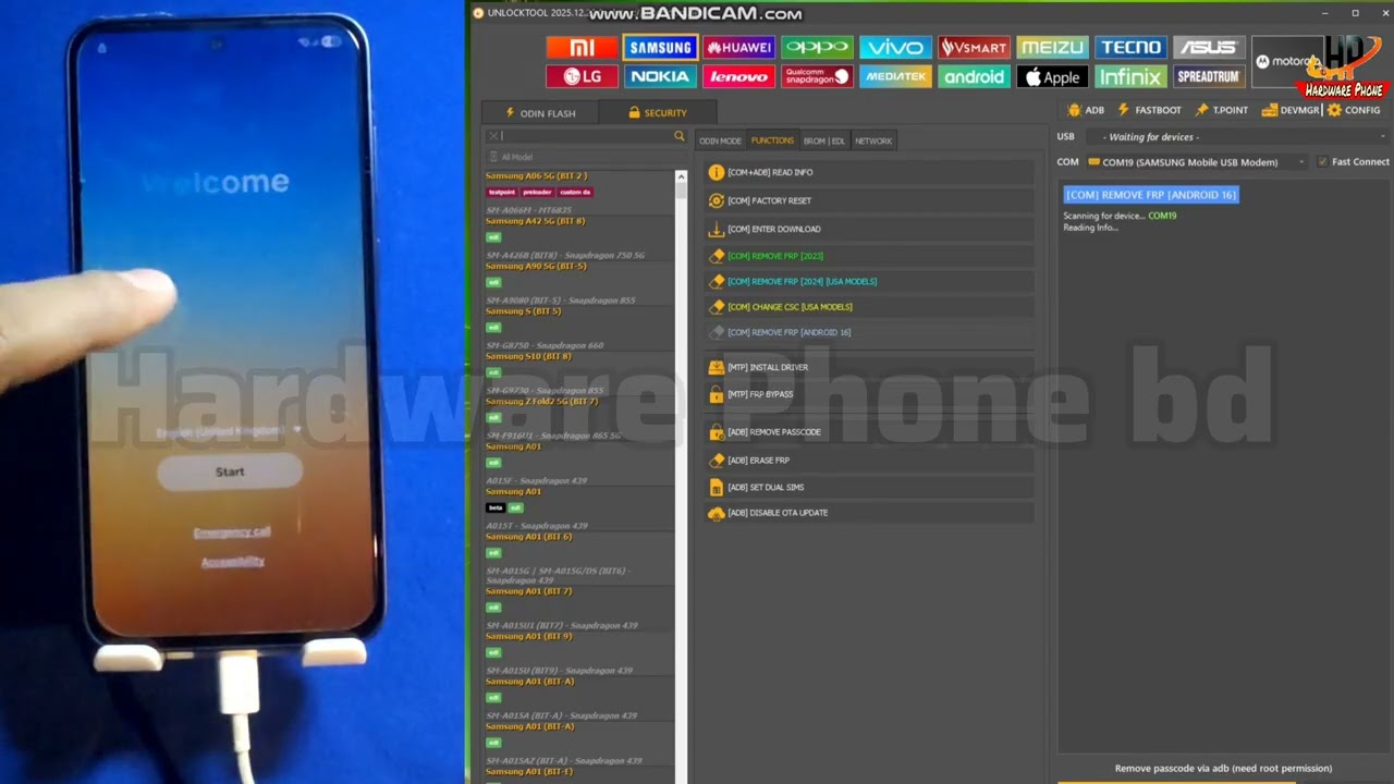 Samsung a35 | Android Version 16 |  Frp Bypass Unlock Tool By | Hardware Phone bd 