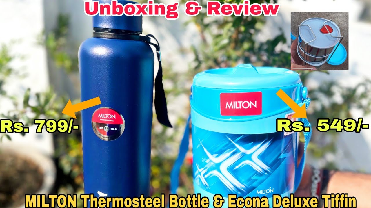 MILTON water bottle & MILTON deluxe 3 tiffin || Milton bottle or Milton lunch box review unboxing! 