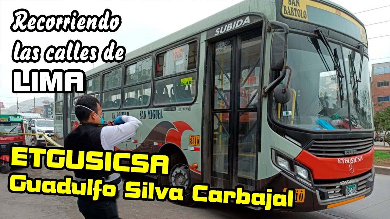 CALLES de LIMA EN BUS de TRANSPORTE PUBLICO ETGUSICSA SAN MIGUEL - LIMA PERU