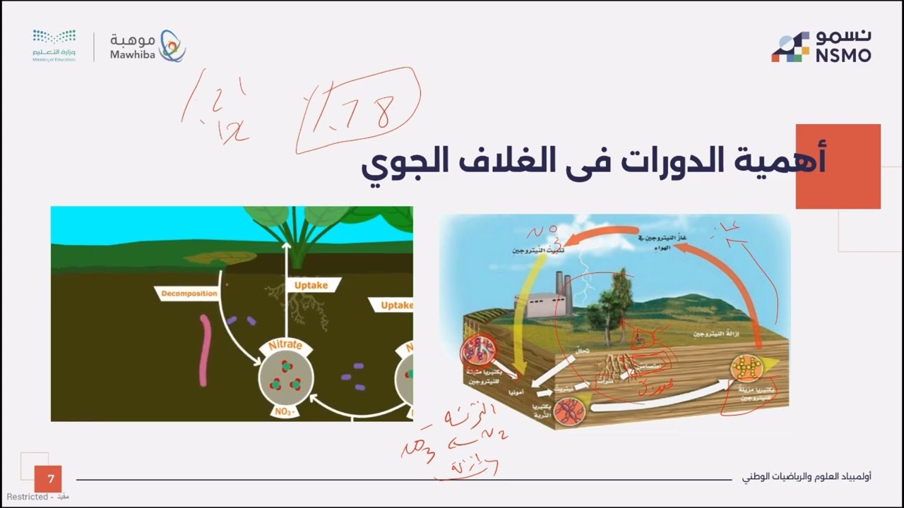 أولمبياد نسمو -تخصص علوم/الأحياء- الدرس الحادي والعشرون تدوير المواد