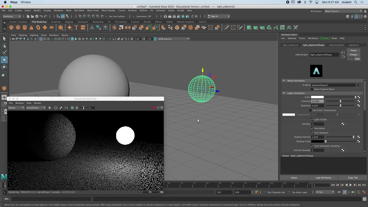 Mesh Lights in Maya