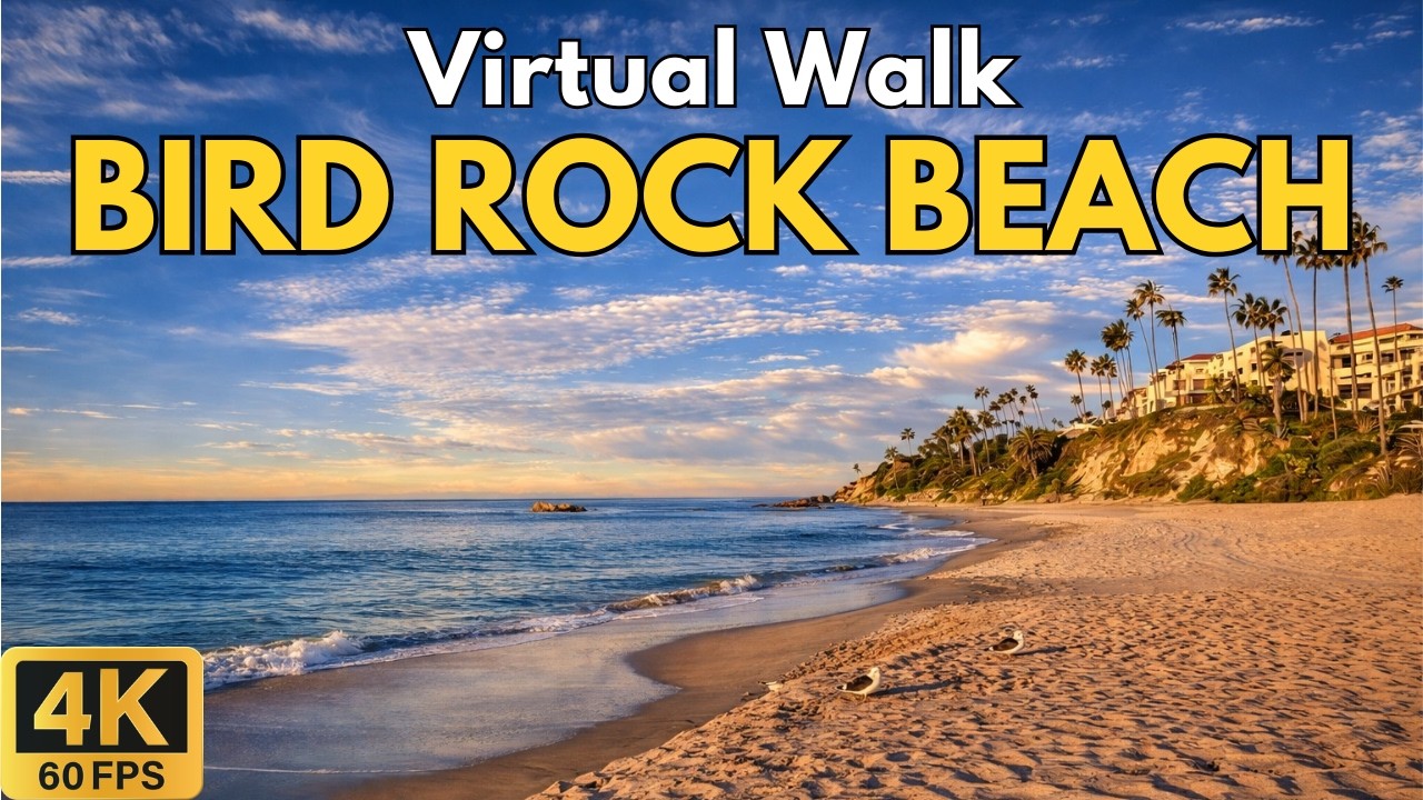 4K Virtual Treadmill Walk – Bird Rock Beach, Laguna Beach | Scenic 16-Min Coastal Walk POV