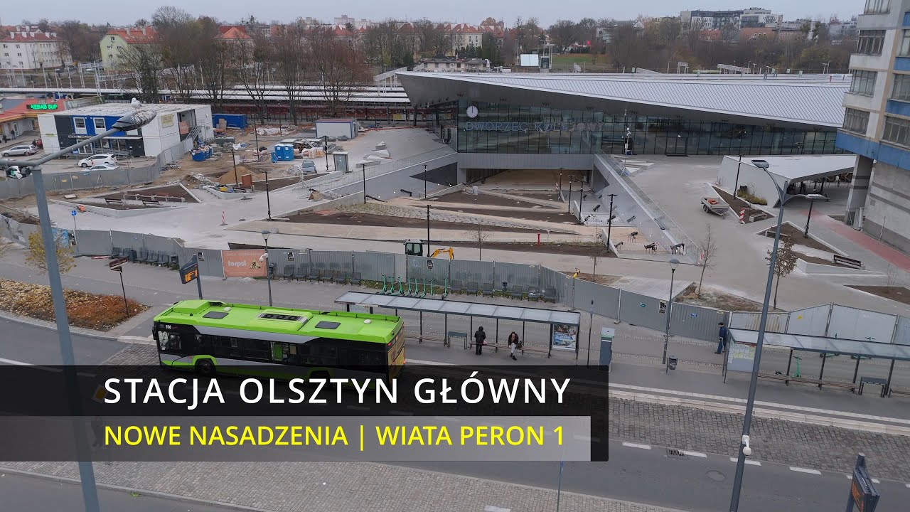 Stacja Olsztyn Główny - Na finiszu budowy | 10.11.2024 | Widok z drona | DJI Air 3 4K