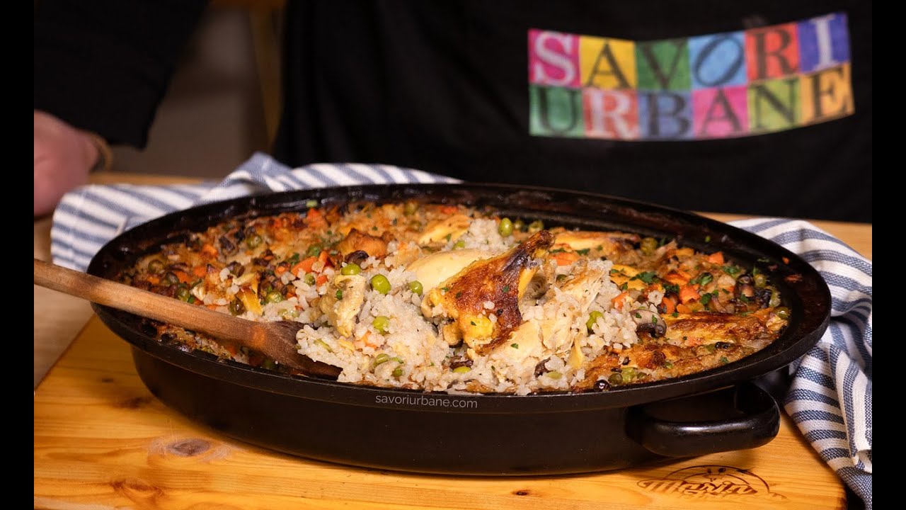 Pilaf de pui cu orez și legume, ciuperci, la cuptor. Rețeta de pilaf de orez cu pasăre Savori Urbane