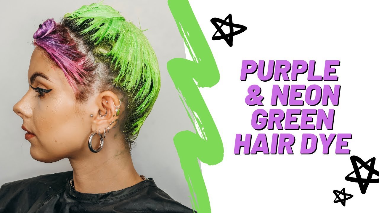 PURPLE & LIME GREEN HAIR DYE