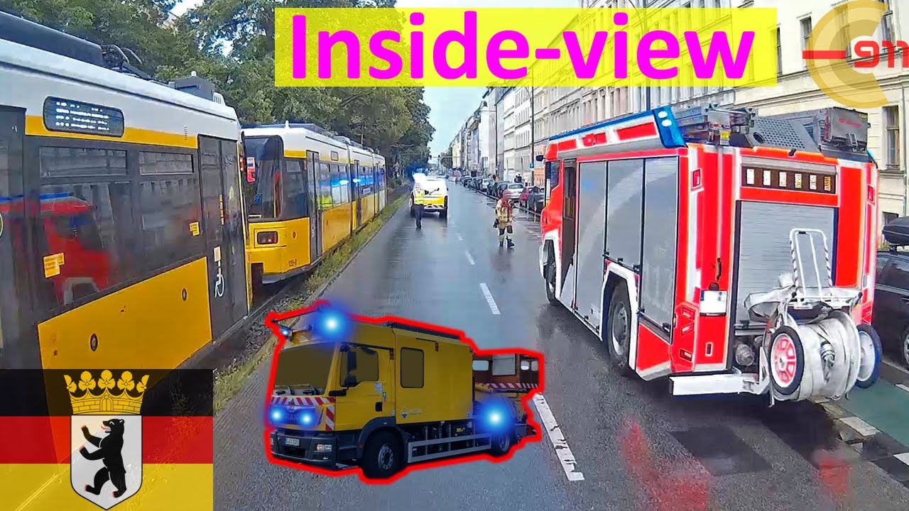 [BERLIN] Baum fällt auf Tram | Bügel beschädigt | Einsatzfahrt Turmdrehwagen | Inside-view | 032