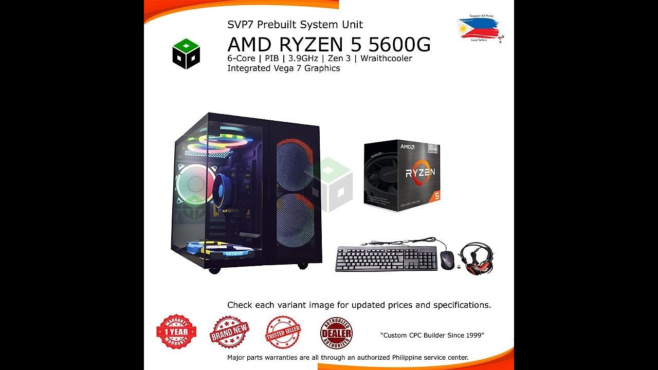 SVP7 AMD Ryzen 5 5600G 6-Core Gaming System Unit