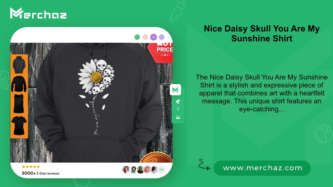 Nice Daisy Skull You Are My Sunshine Shirt
