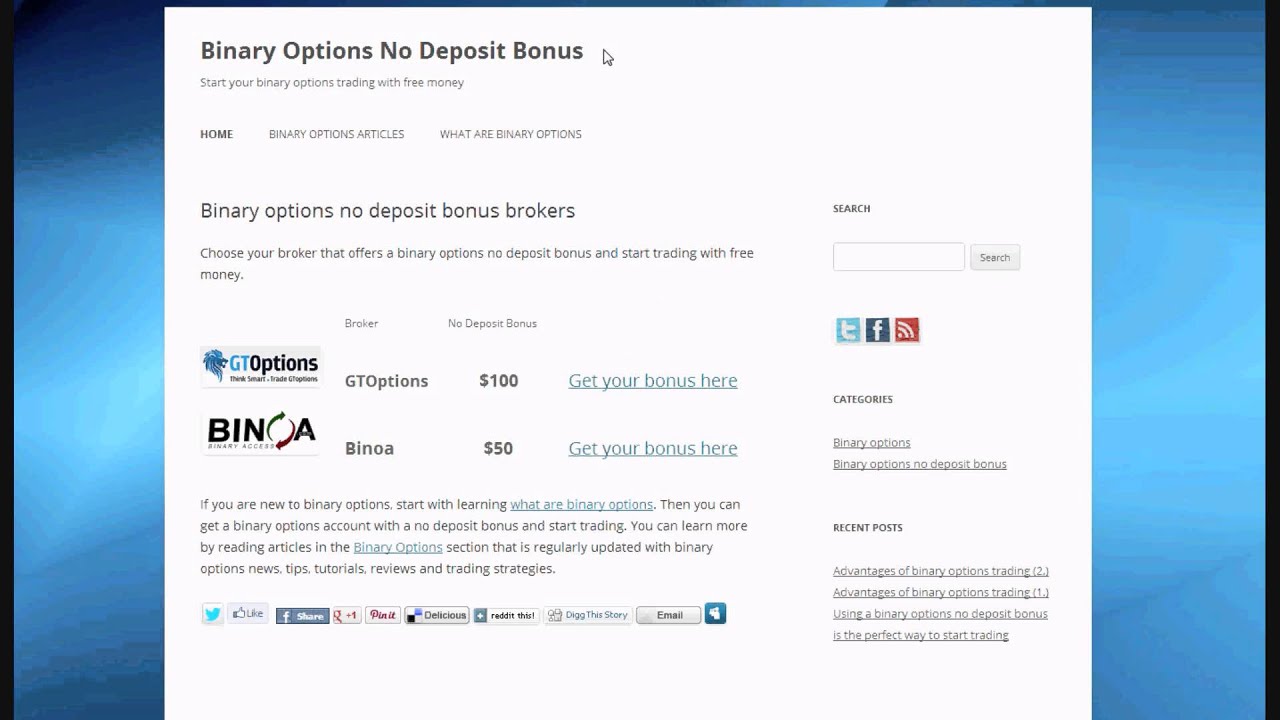 How to get a binary options no deposit bonus