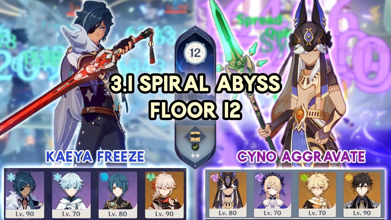 NEW 3.1 Spiral Abyss Kaeya Freeze DPS & Cyno Aggravate Floor 12 | Genshin Impact