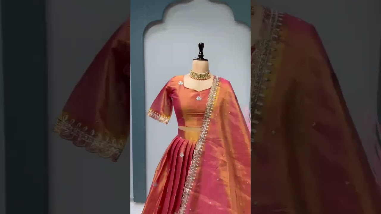 😱😱 beautiful TISSUE silk half saree collection.1499😎🔔