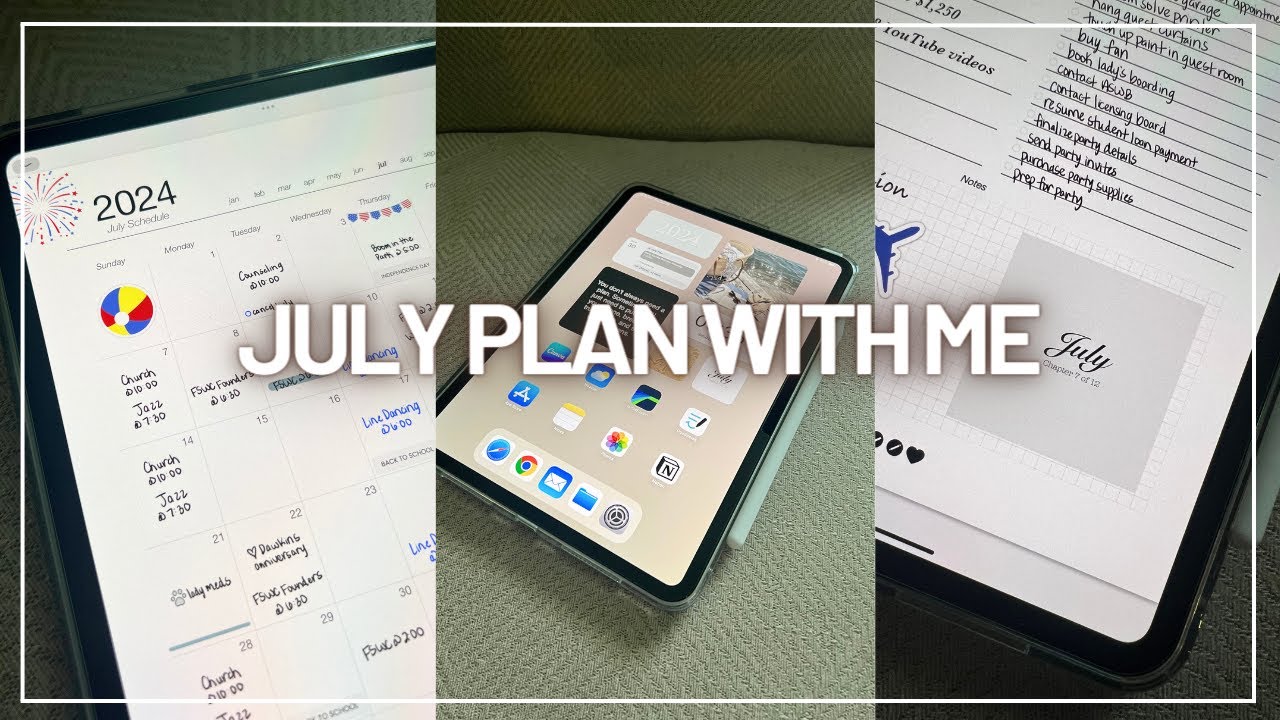 JULY 2024 MONTHLY DIGITAL PLAN WITH ME (US) ✍