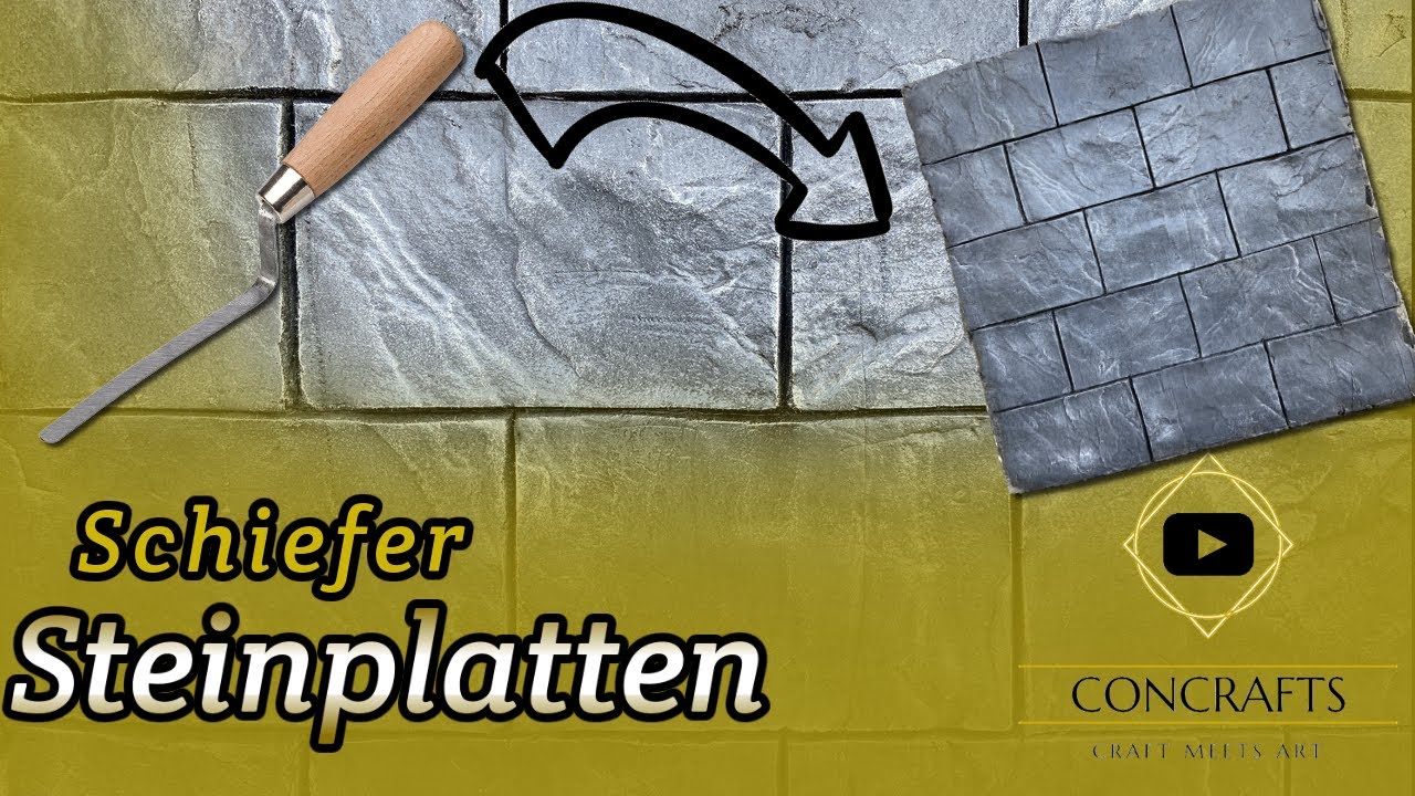 Schiefer Natursteinplatten (Schieferfliesen) selber machen | Schiefer Wandverkleidung aus Beton