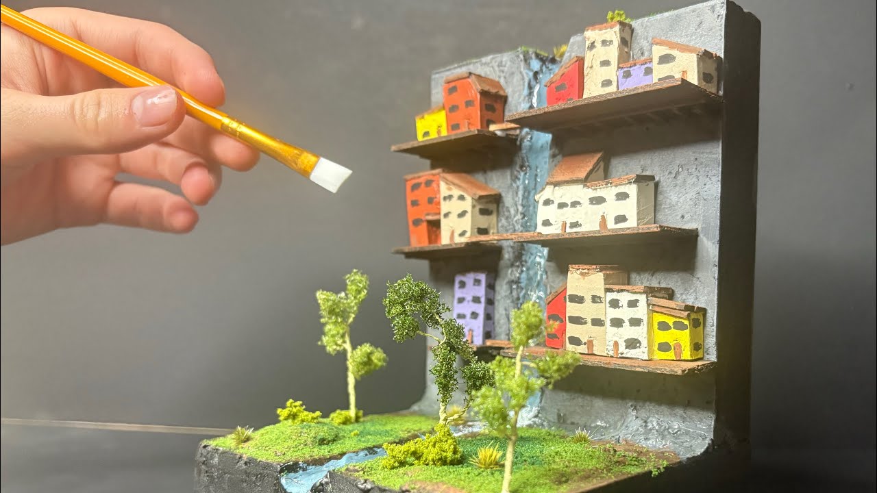How I Made a Cliffside Village | Diorama Crafting