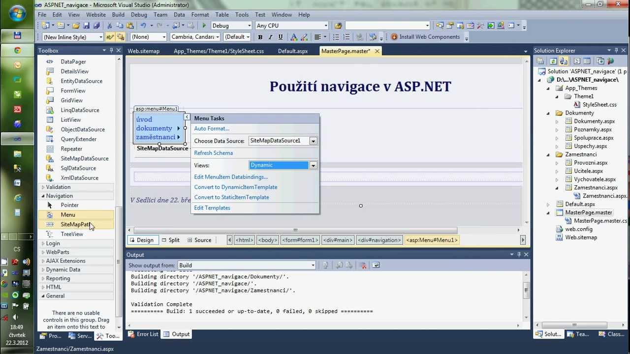 ASP.NET - navigation (Visual Studio)
