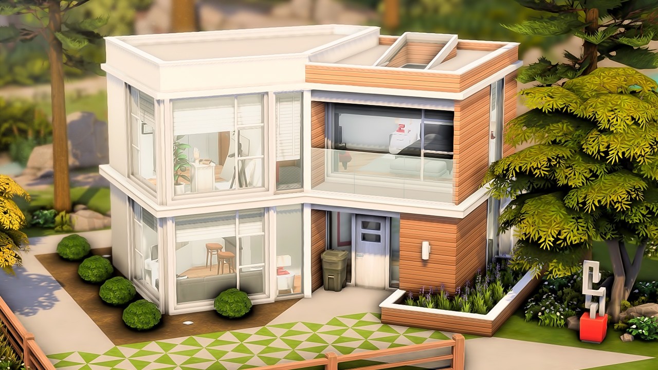 ARTIST'S MODERN HOME 🎨 The Sims 4 Speed Build (no talking) | No CC