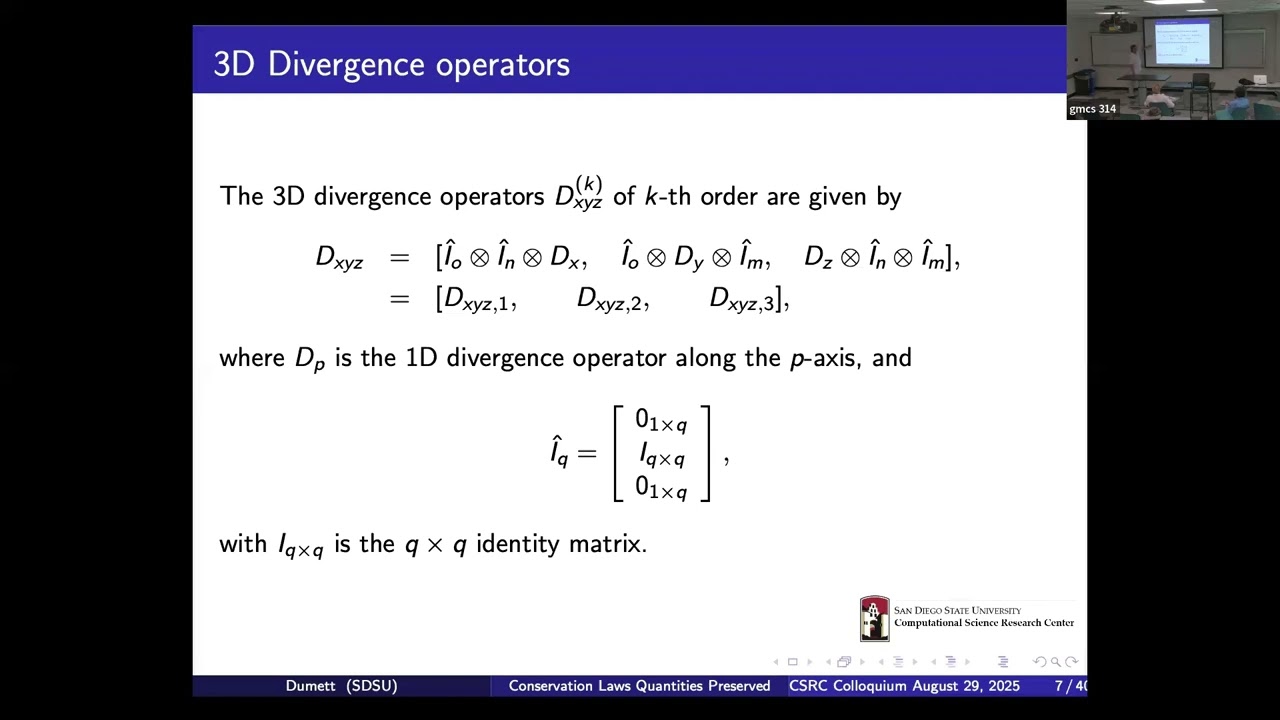 Quantities Preserved by Mimetic Differences for Systems of Conservation Laws|Miguel Dumett|2025 CSRC