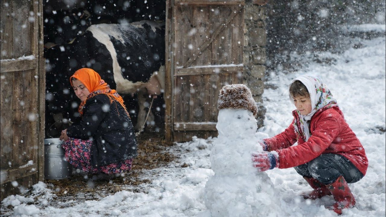 How a Woman Lives in Winter in a Remote Mountain Village Far from Civilization