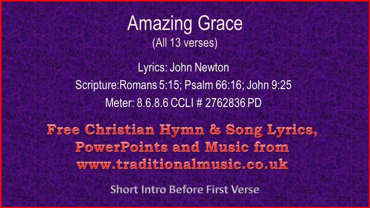 Amazing Grace(Original With All 13 verses) - Hymn Lyrics & Orchestral Music
