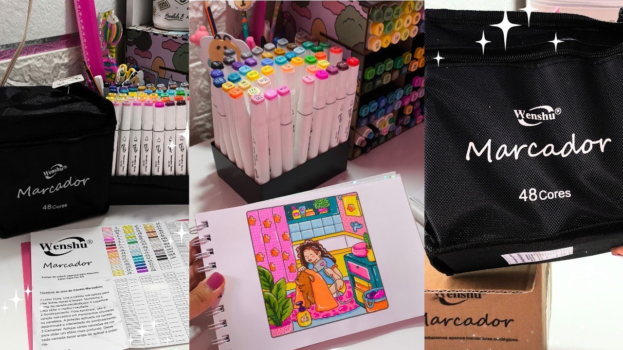 Testando meus MARCADORES NOVOS da WENSHU ✨🎨 | Colorindo