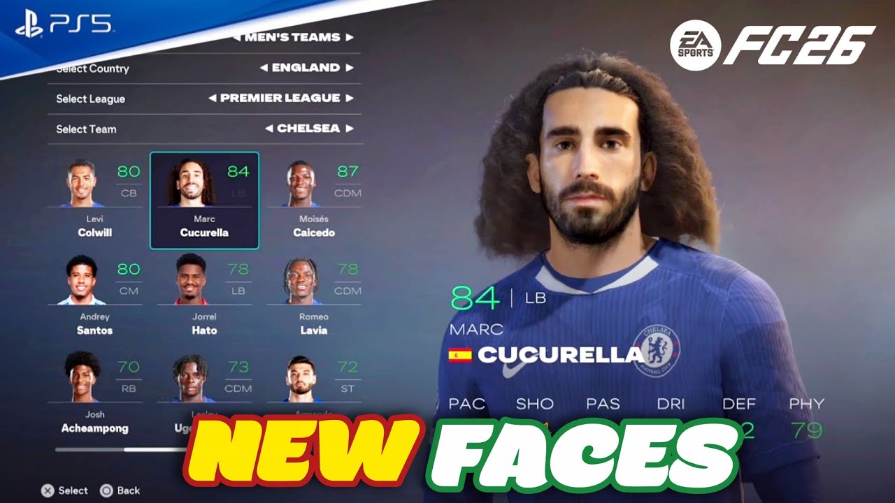 FC 26 | PREMIER LEAGUE CHELSEA REAL FACES AND RATINGS