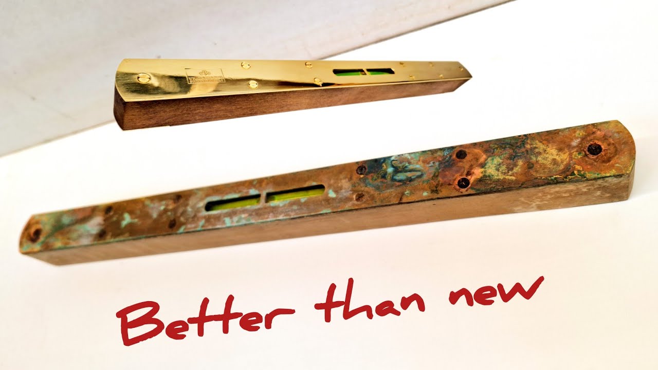 Rusty Antique Spirit Level Beautiful Restoration  with Salt & 🍋