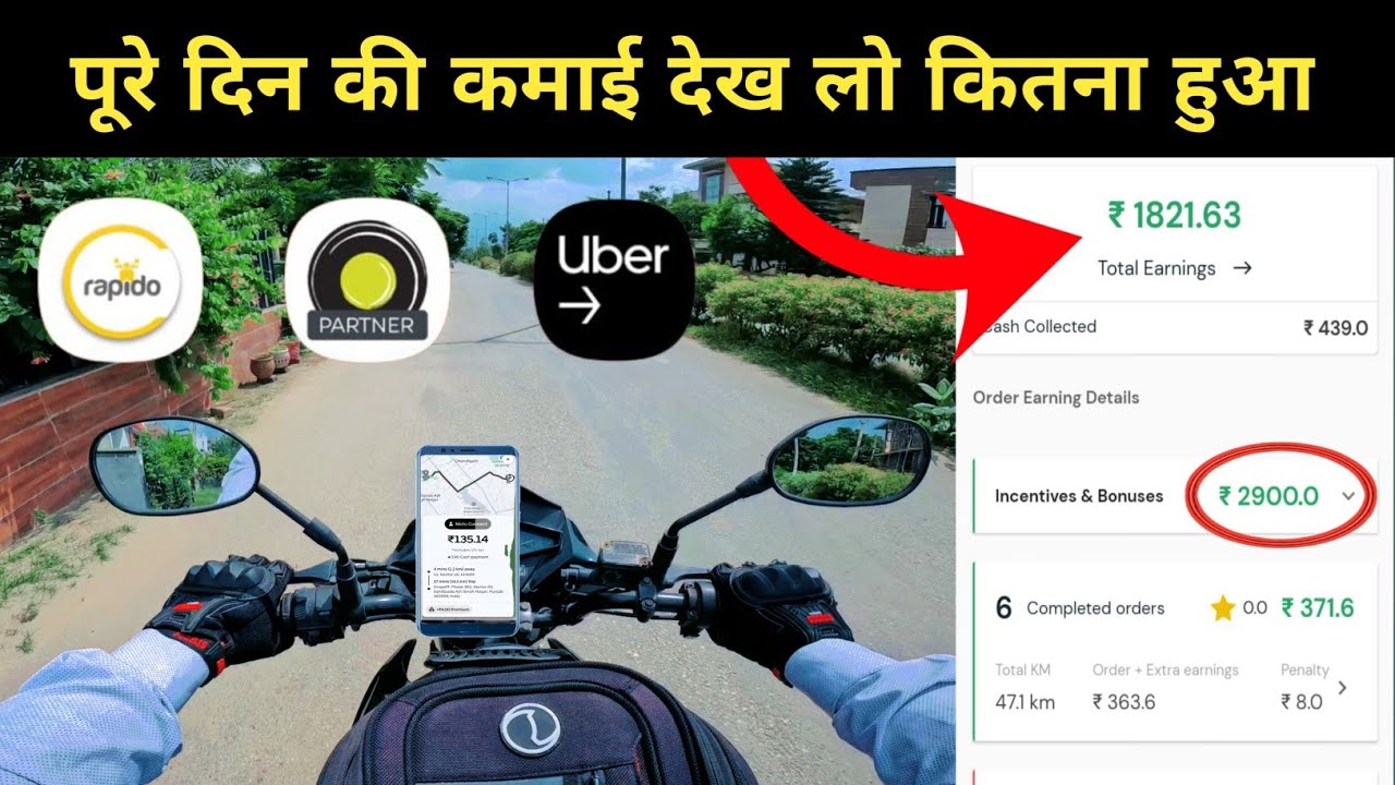 Rapido, Ola, Uber, Full Day Earning ||Rapido Bike Taxi || Rahul Vlogs BR04