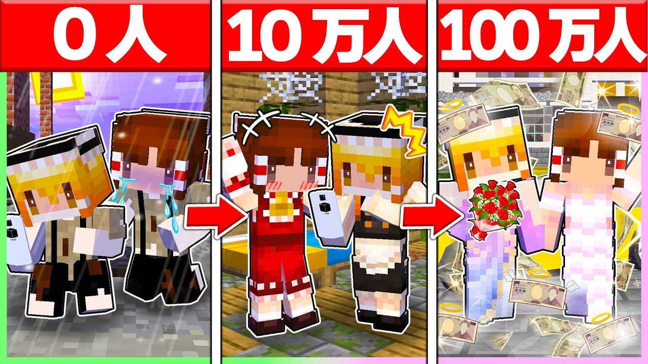 🍬超ド底辺YouTuberが登録者1000万人になる大逆転ストーリ🤩✨【ゆっくり実況/まいくら/マインクラフト】