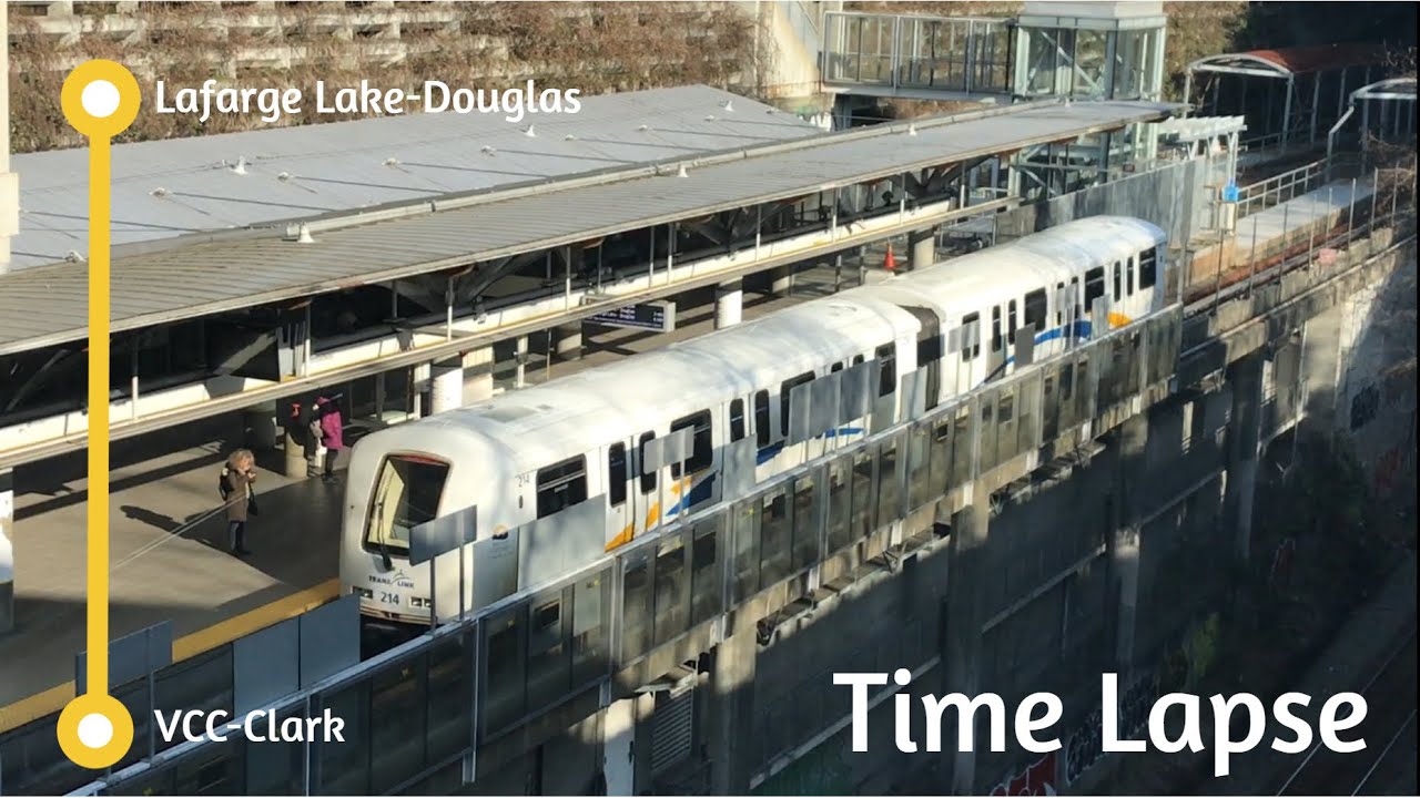 [4K/60 FPS] Lafarge Lake-Douglas to VCC-Clark TIME LAPSE | Millennium Line | Skytrain