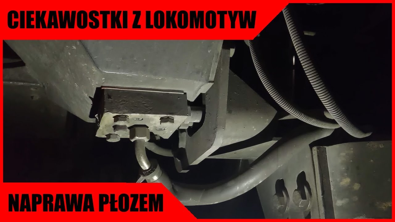 Naprawa lokomotywy płozem hamulcowym