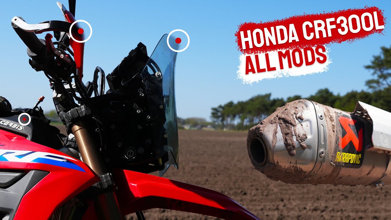 All my Honda CRF300L mods - Rally Raid, Wilbers, Akrapovic, Acerbis and more