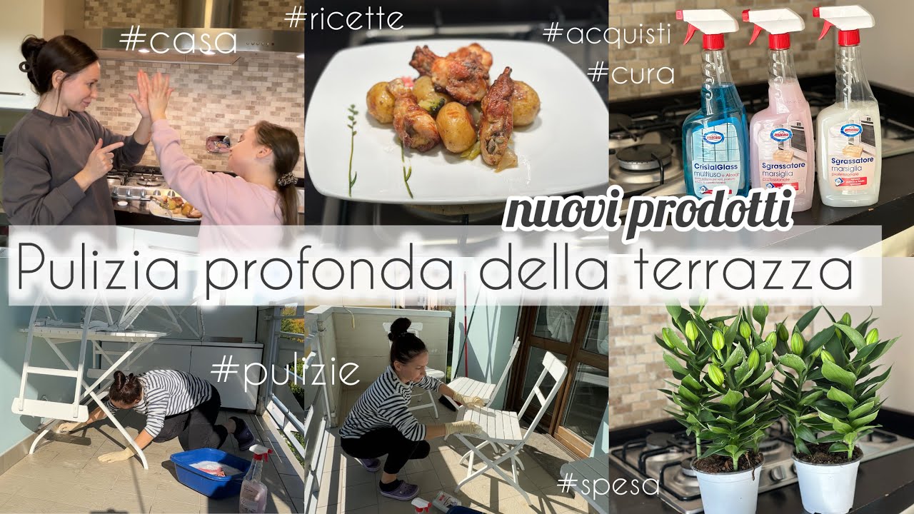 Pulizia PROFONDA della TERRAZZA | Nuovo prodotti | Cena ali di pollo con patate al forno 