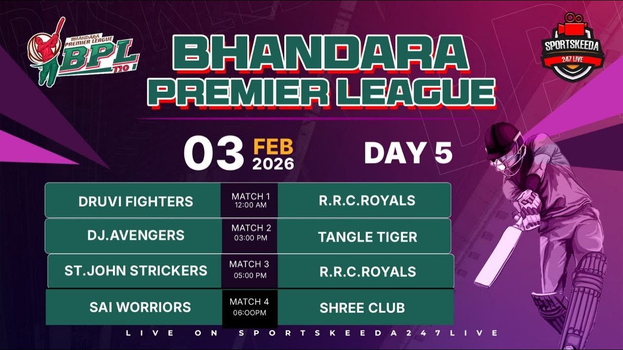 BHANDARA PREMIER LEAGUE | SEASON 7 DAY 8 | MAHARASHTRA | LIVE ON SPORTSKEEDA247LIVE