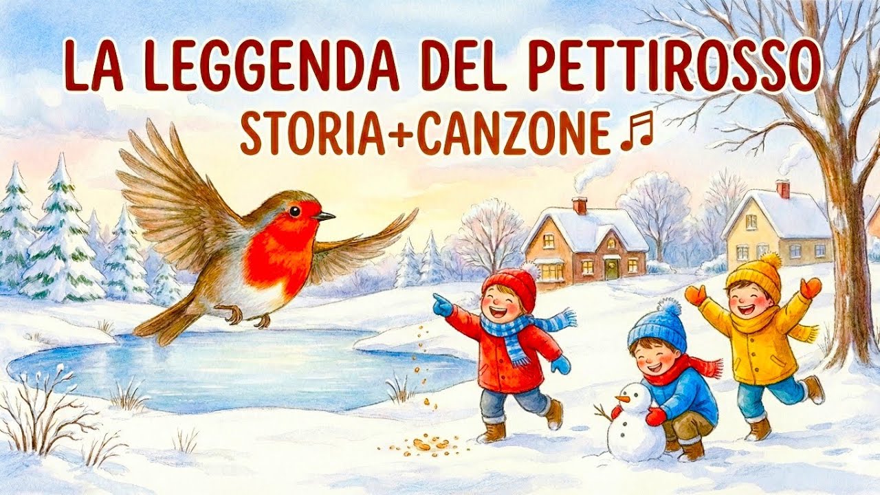 La Leggenda del Pettirosso🐦Storia +🎶 Canzone 🎵della Buonanotte per Bambini🌙✨ 