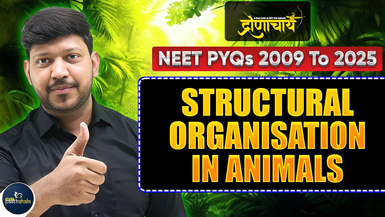 NEET PYQs Structural Organisation in Animals | NEET 2026 Biology | NEET PYQs 2009-2025 #mittalsir