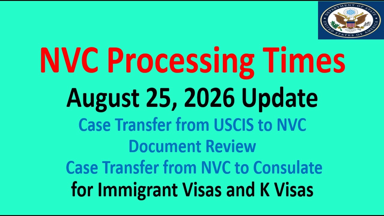 NVC Processing Times As of August 25, 2026 | Welcome Letter | Document Review | NVC Inquiry