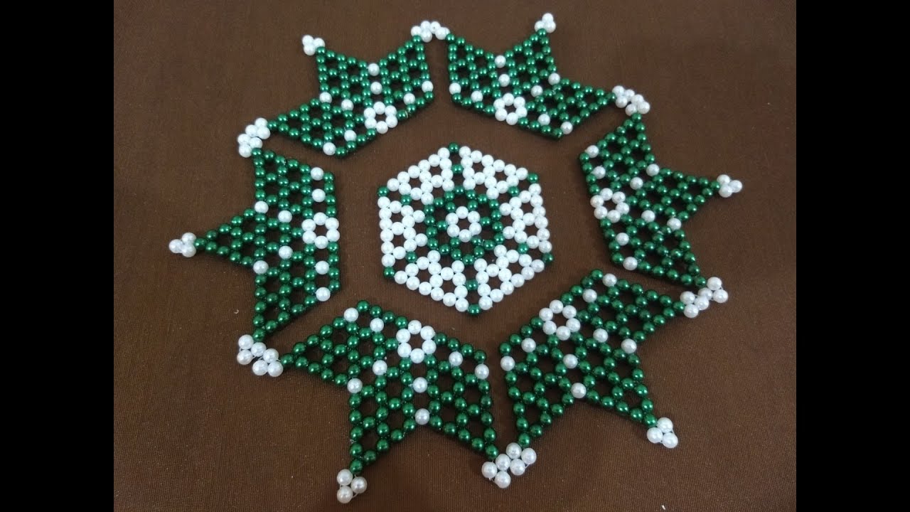 pearl beaded rangoli || pearl rangoli || how to make pearl beaded rangoli