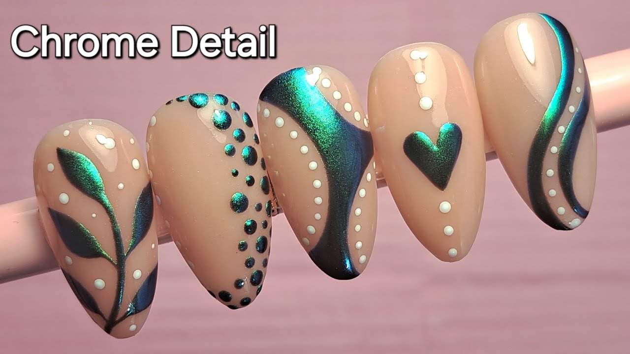 NAIL ART: How To Do Detailed Chrome - Isolated Aurora Chrome Application